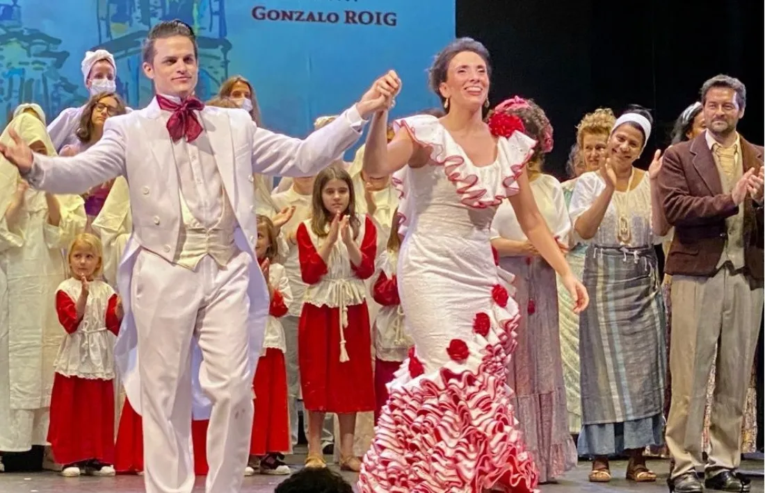 Jonaina Salvador, amb el tenor cubà Andrés Sánchez Joglar, el maig passat al Claror a la sarsuela ‘Cecilia Valdés’.