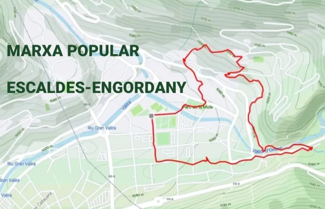 Itinerari de la marxa, que arrencarà a les 11 al carrer dels Veedors d'Escaldes.
