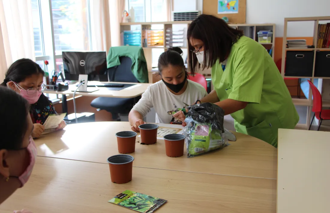 Usuaris de la FPNSM en un taller.