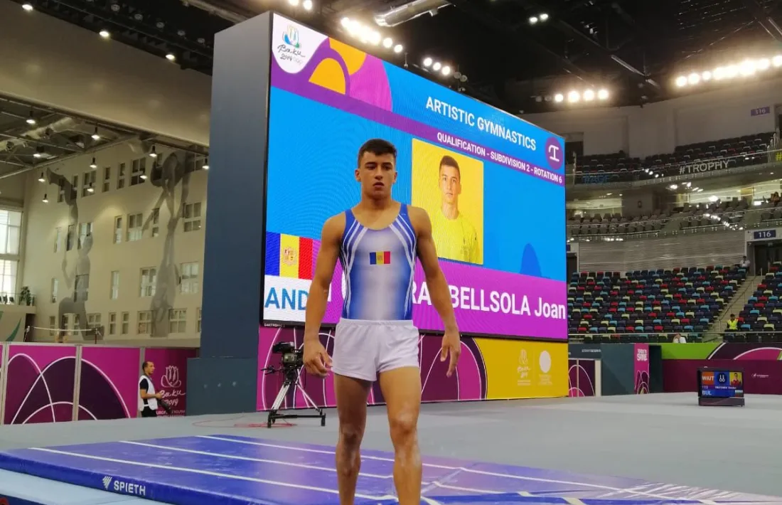 El gimnasta també va competir als FOJE de Bakú 2019. Foto: Foto cedida per Joan Prat