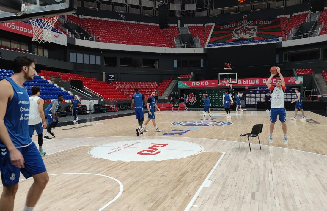 El BC MoraBanc es va entrenar ahir al Basket-Hall de Krasnodar, l’escenari d’avui del primer partit del curs de l’EuroCup. Foto: BC MoraBanc Andorra