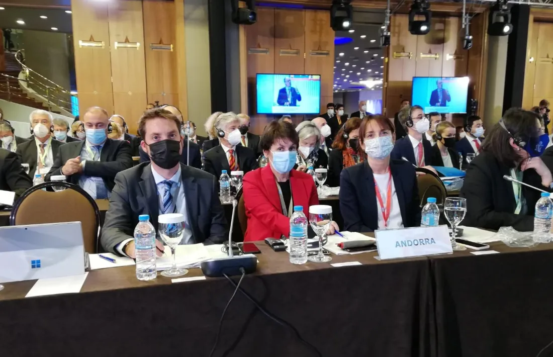 La síndica general, Roser Suñé, a la conferència d'Atenes.