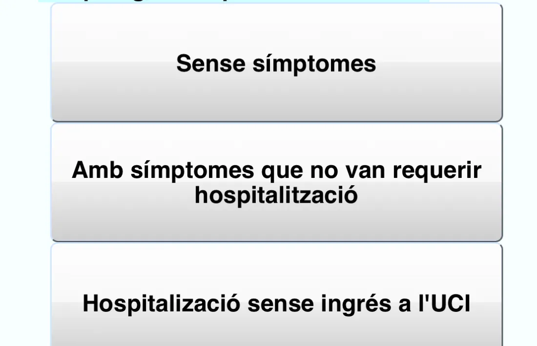 Una de les preguntes del qüestionari.