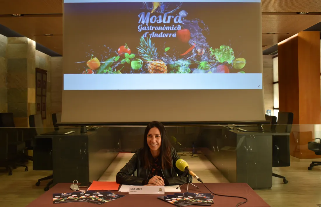 La cònsol menor i consellera de Cultura, Eva Choy, durant la presentació de la 29a Mostra Gastronòmica d'Andorra.