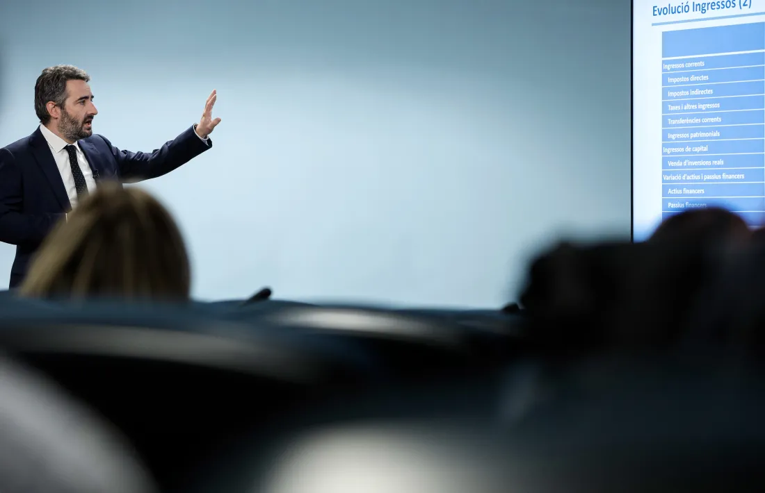 El ministre de Finances, Eric Jover, ha presentat avui les grans línies del pressupost que entrarà demà a tràmit parlamentari.