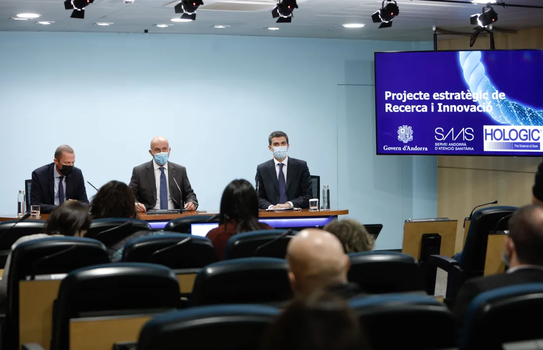 Un moment de la roda de premsa d'aquest migdia.