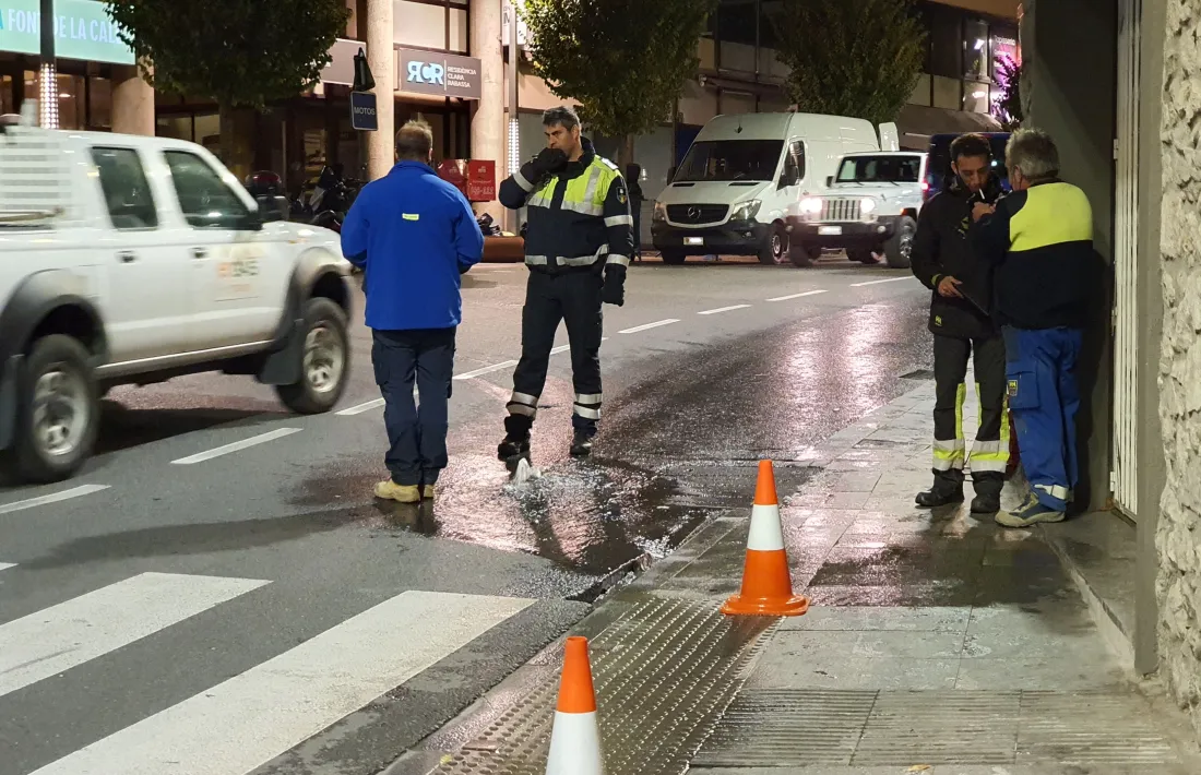 Punt on s'ha produït la fuita d'aigua.
