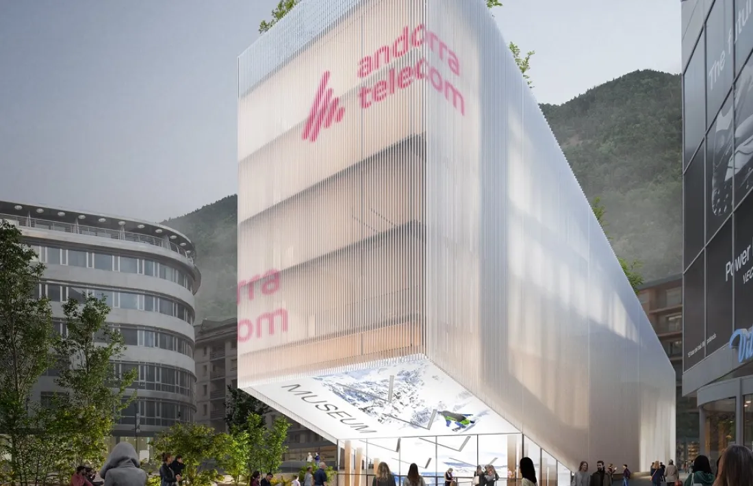 La façana principal de l’edifici Node donarà a l’avinguda Meritxell i s’hi accedirà per unes escales en forma de graderia. La sala immersiva s'estendrà per sota de la plaça.