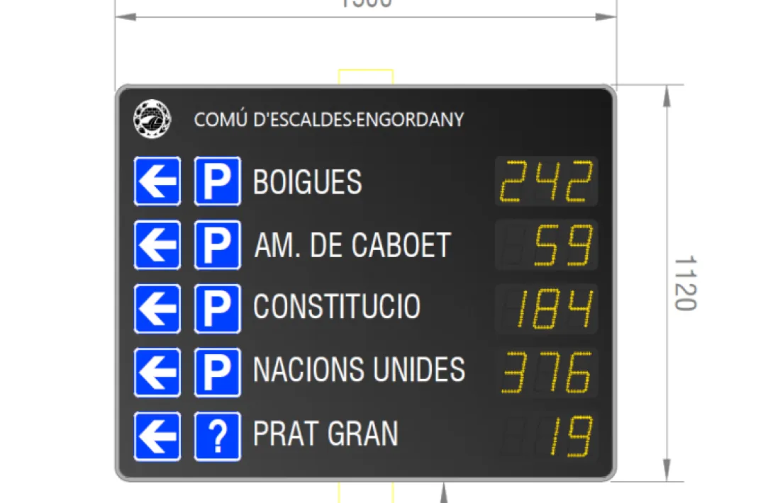 Els panells electrònics que s'instal·laran a Escaldes-Engordany.