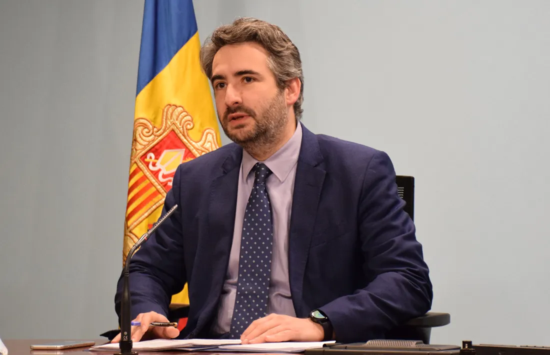 El ministre de Finances i portaveu del Govern, Eric Jover, en la compareixença d’avui.