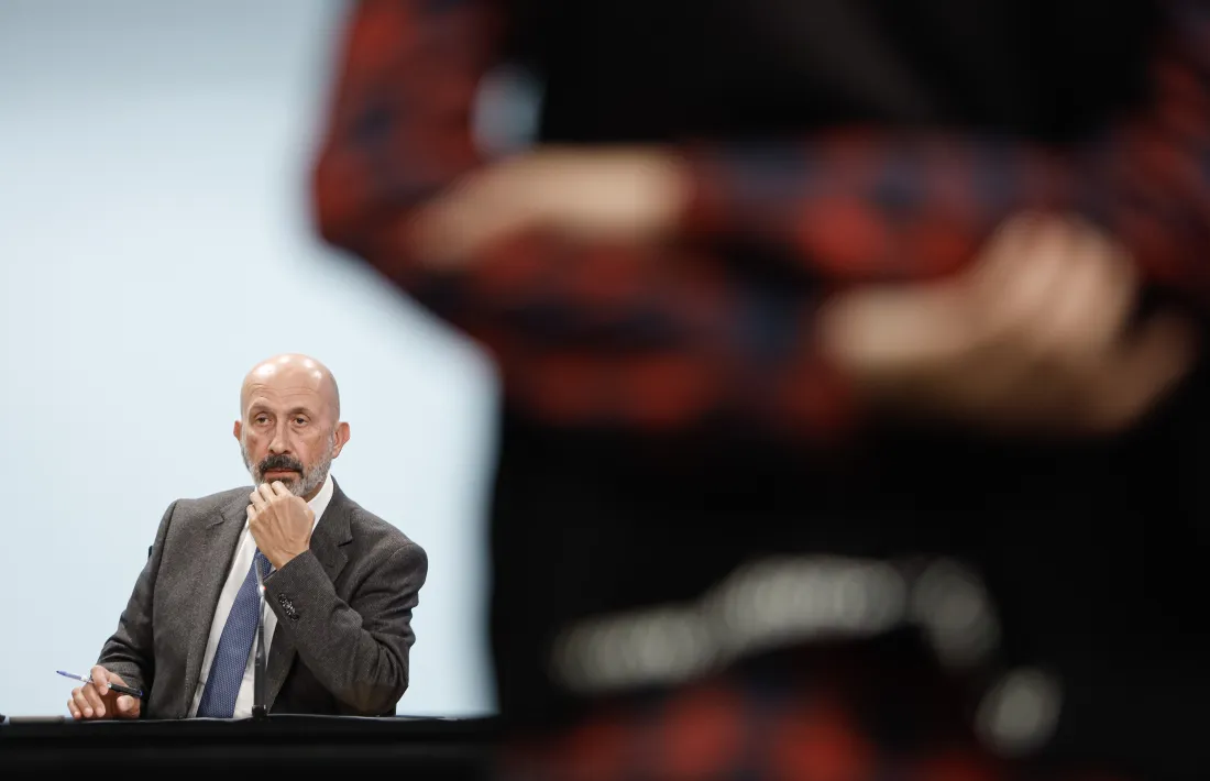 El ministre de Salut, Joan Martínez Benazet, en la roda de premsa d’aquesta tarda.