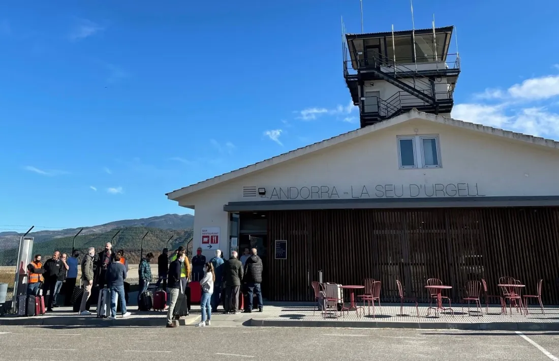 Un moment de la prova efectuada avui a l’aeroport d’Andorra-la Seu.