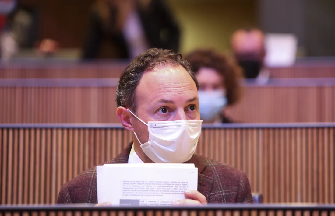 El cap de Govern, Xavier Espot, durant la sessió de control a l’executiu d'aquesta tarda al Consell General.