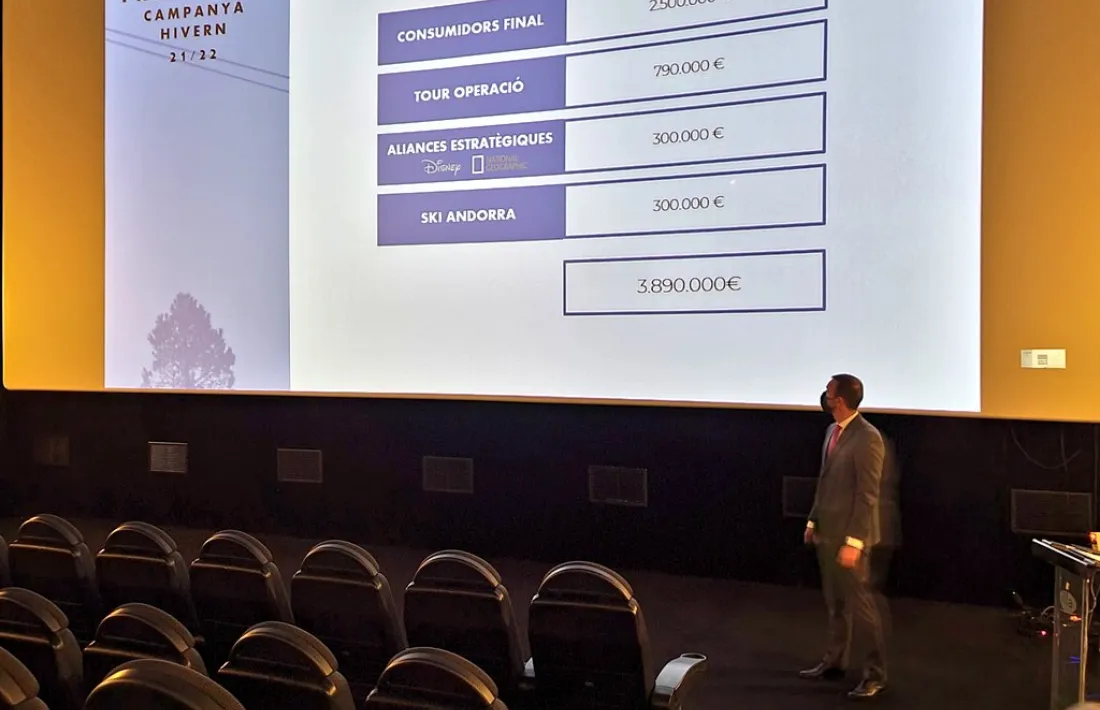 El ministre de Turisme, Jordi Torres, en la presentació de la campanya de comunicació, aquest matí.