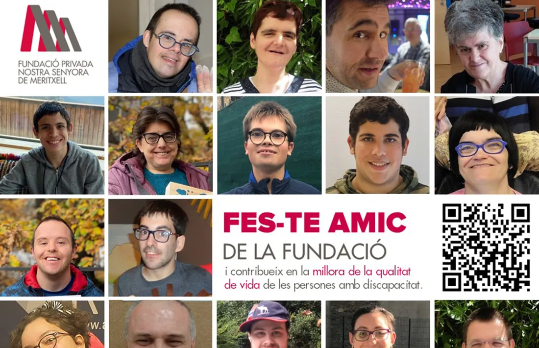 Cartell de la campanya 'Fes-te Amic' de la Fundació Privada Nostra Senyora de Meritxell.