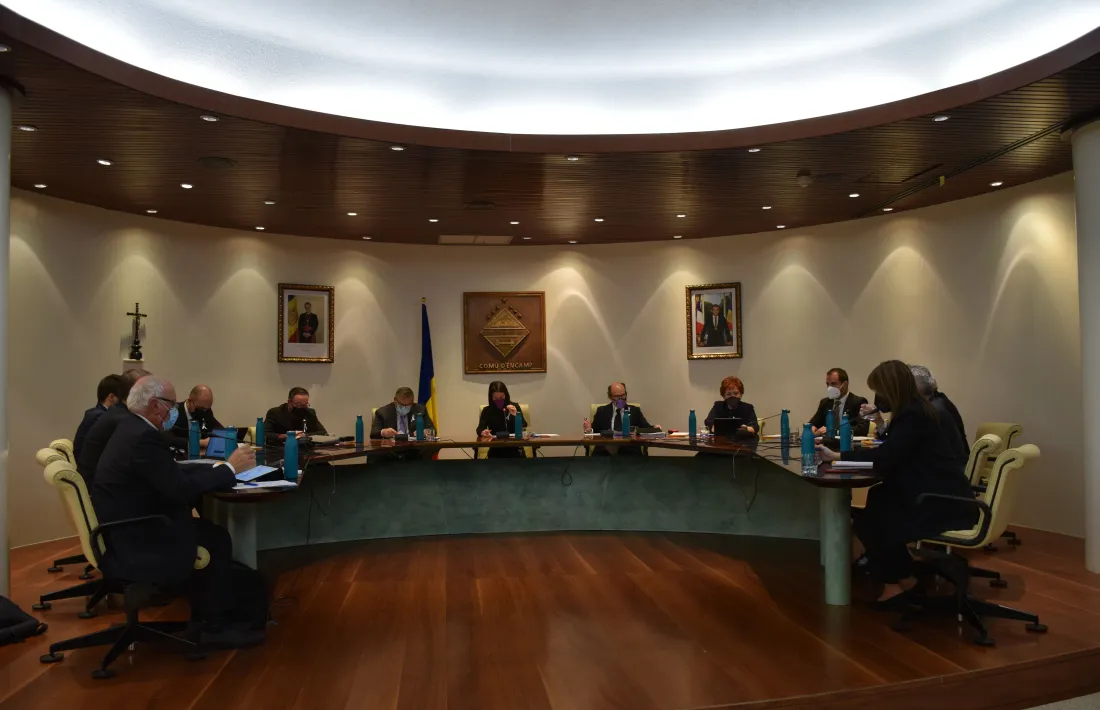 Un moment de la sessió de consell de comú d'Encamp que ha tingut lloc aquest dijous.