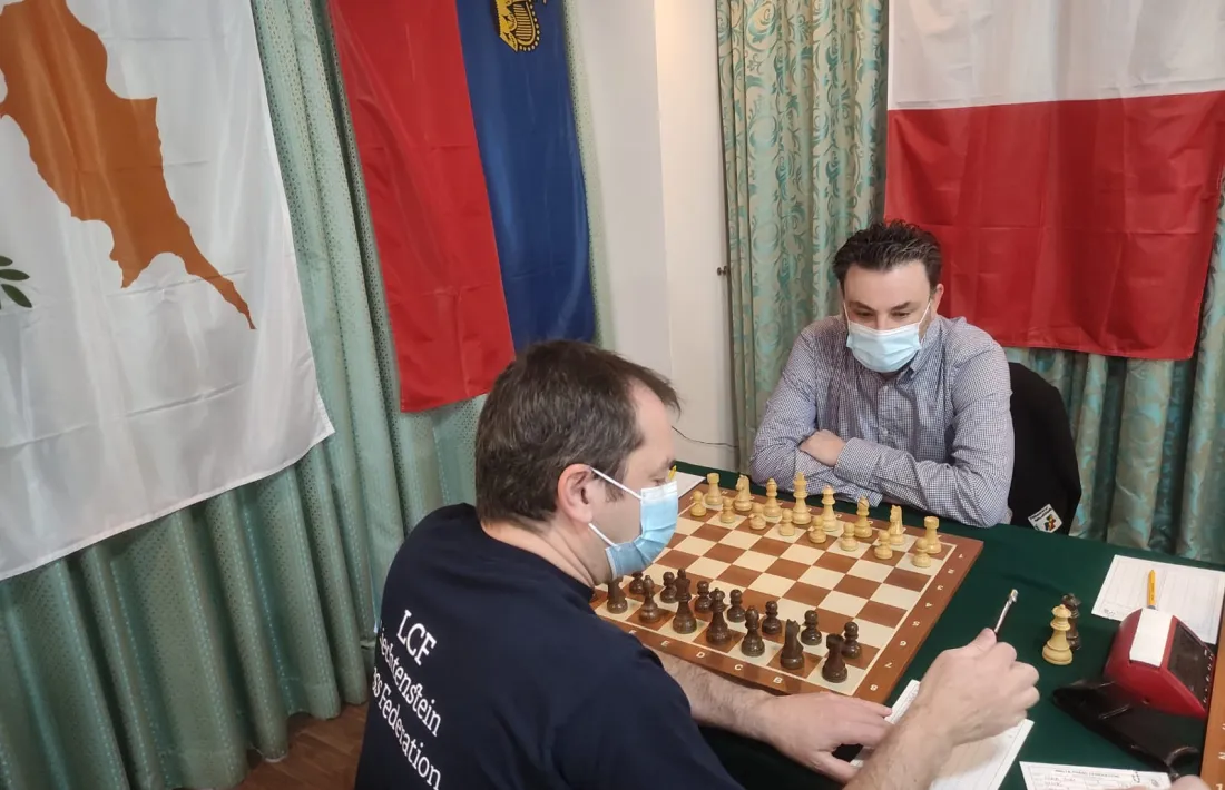 Òscar de la Riva va superar al jugador de Liechtenstein. Foto: Escacs Andorra