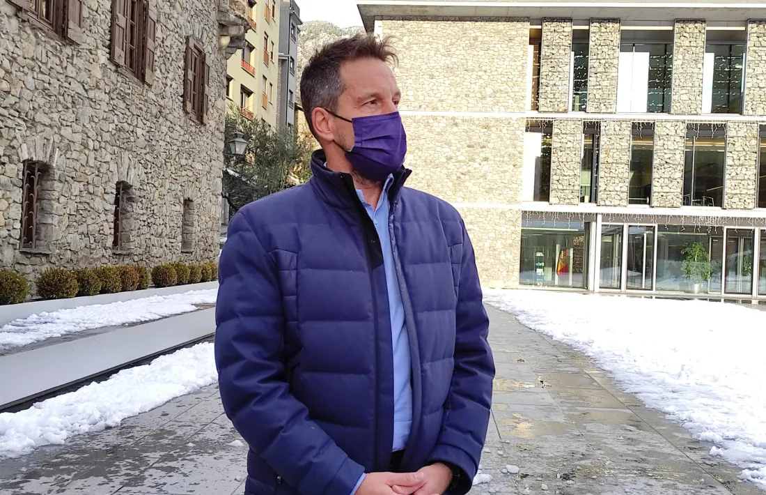 El president del grup parlamentari socialdemòcrata, Pere López, avui.