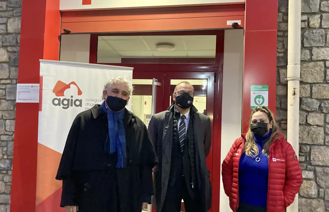 Un moment de la presentació del conveni entre la Creu Roja i l’AGIA, ahir a la tarda.