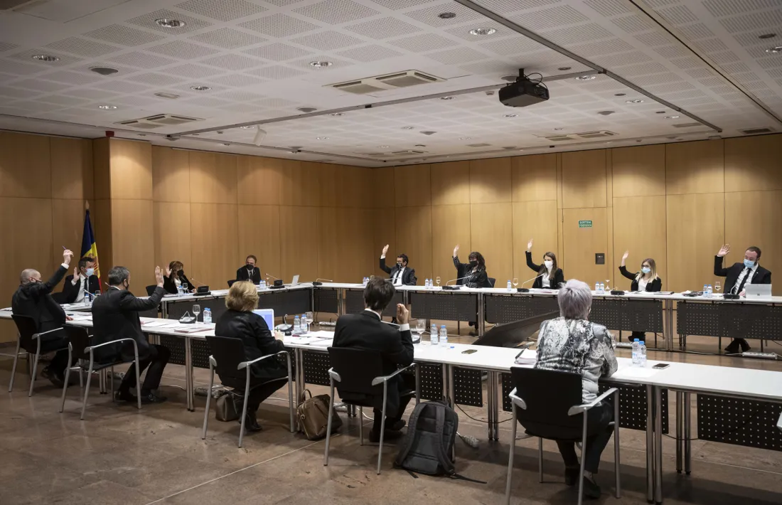 Un moment de la sessió de Consell, aquest matí.