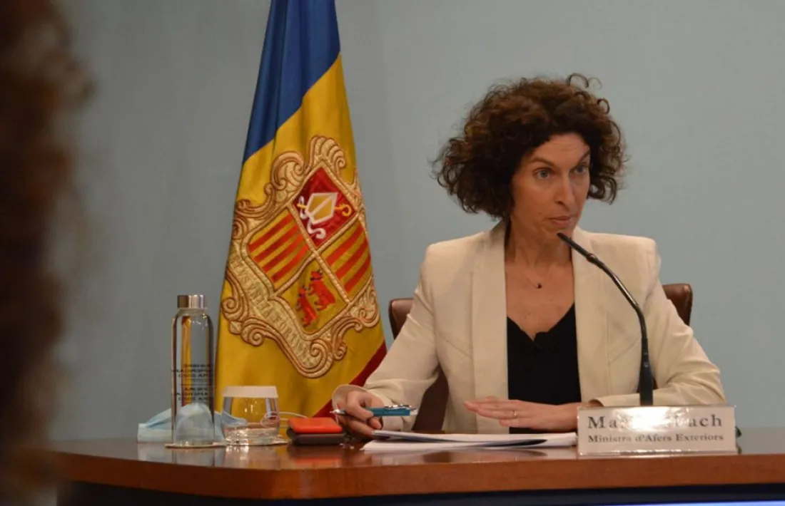 La ministra d'Afers Exteriors, Maria Ubach, en una roda de premsa.