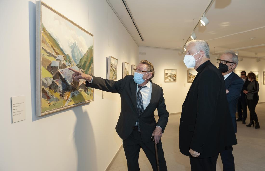 Francesc Galobardes mostra al bisbe Vives un paisatge de la Vall d'Incles.