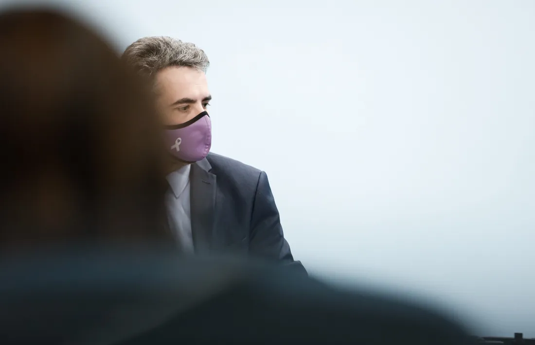 El ministre portaveu, Eric Jover, a la roda de premsa d’avui.