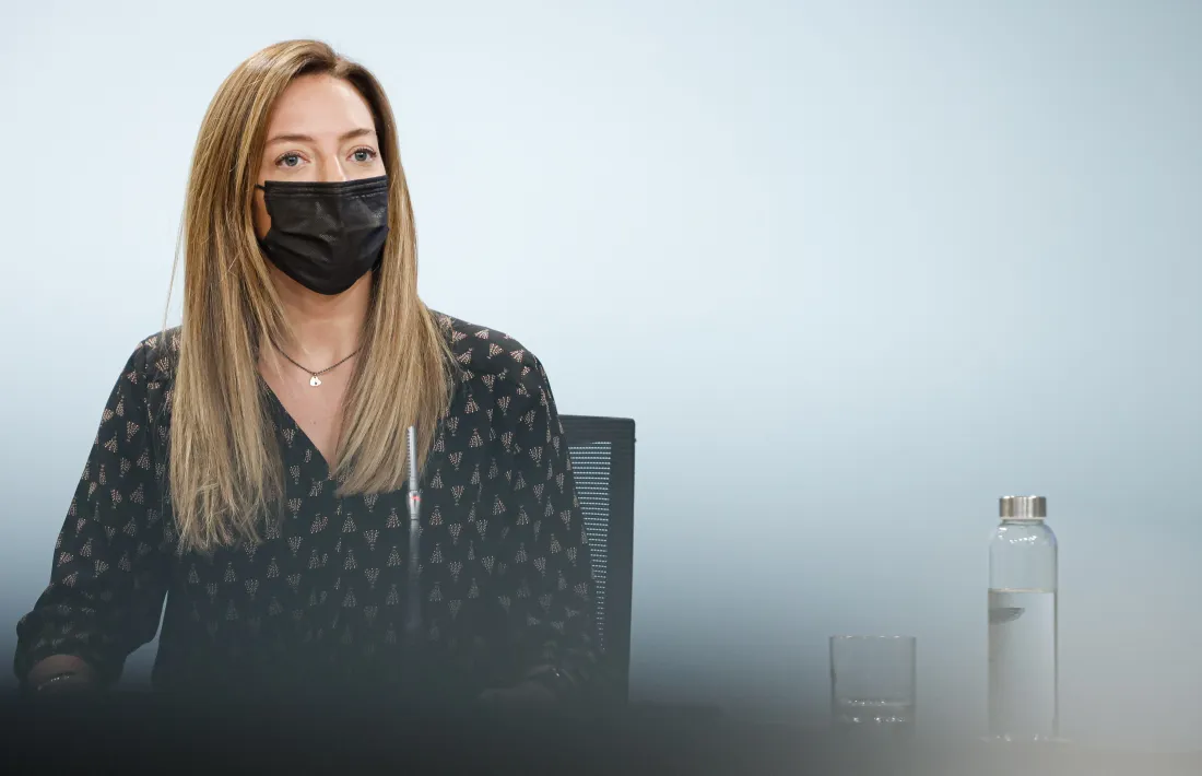 La secretària d’Estat de Salut, Helena Mas, en la roda de premsa d’avui a la tarda.