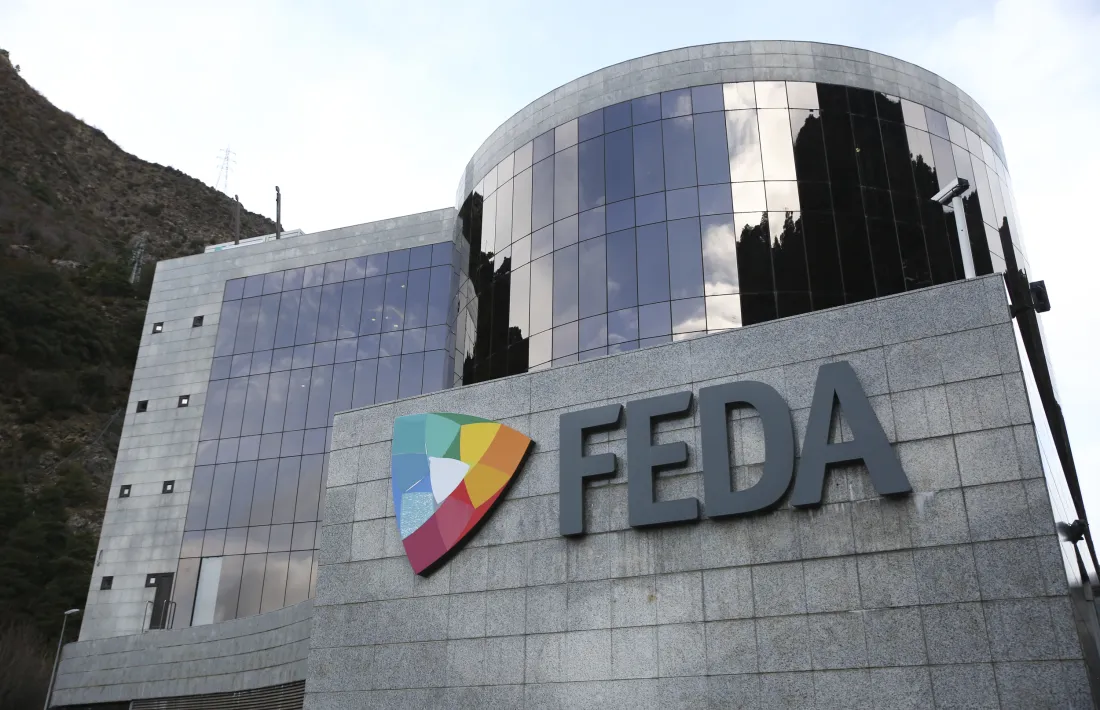 La façana de les oficines de FEDA a l’avinguda de la Bartra d’Encamp.