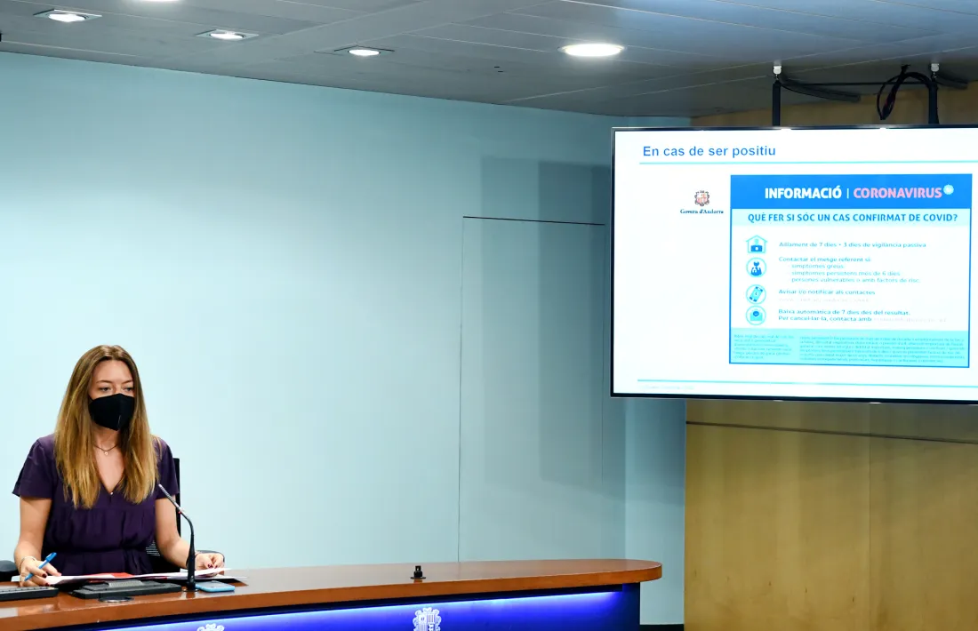 La secretària d'Estat de Salut, Helena Mas, en la roda de premsa d'aquest migdia.