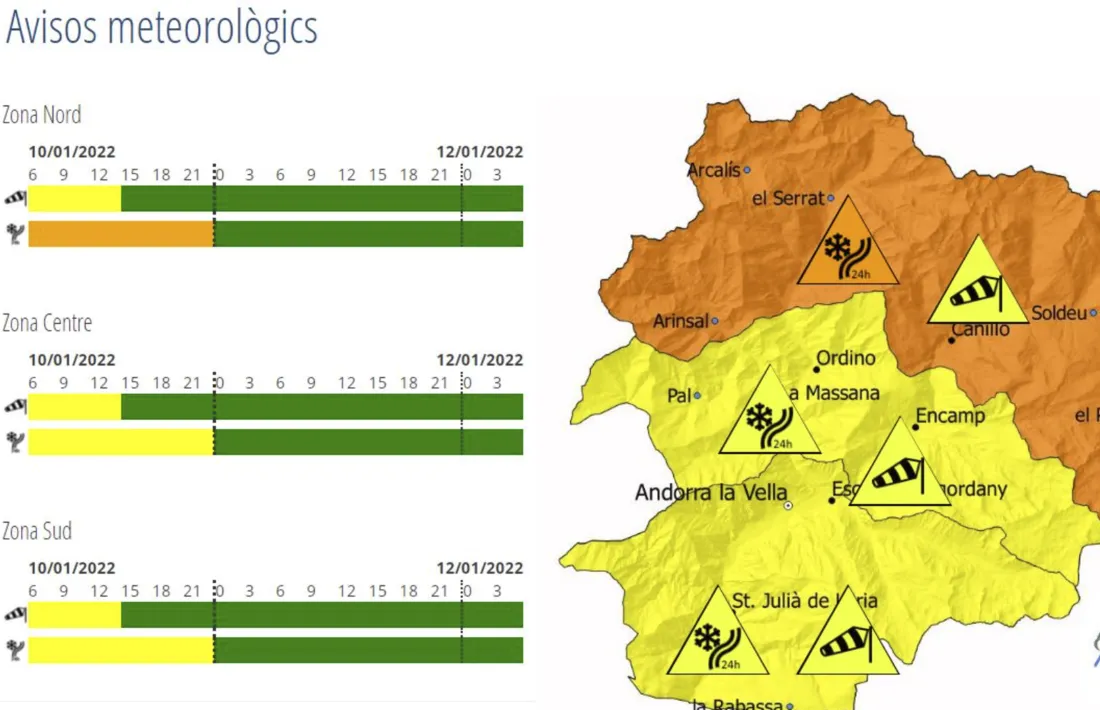 La previsió del servei meteorològic de cara als pròxims dies.