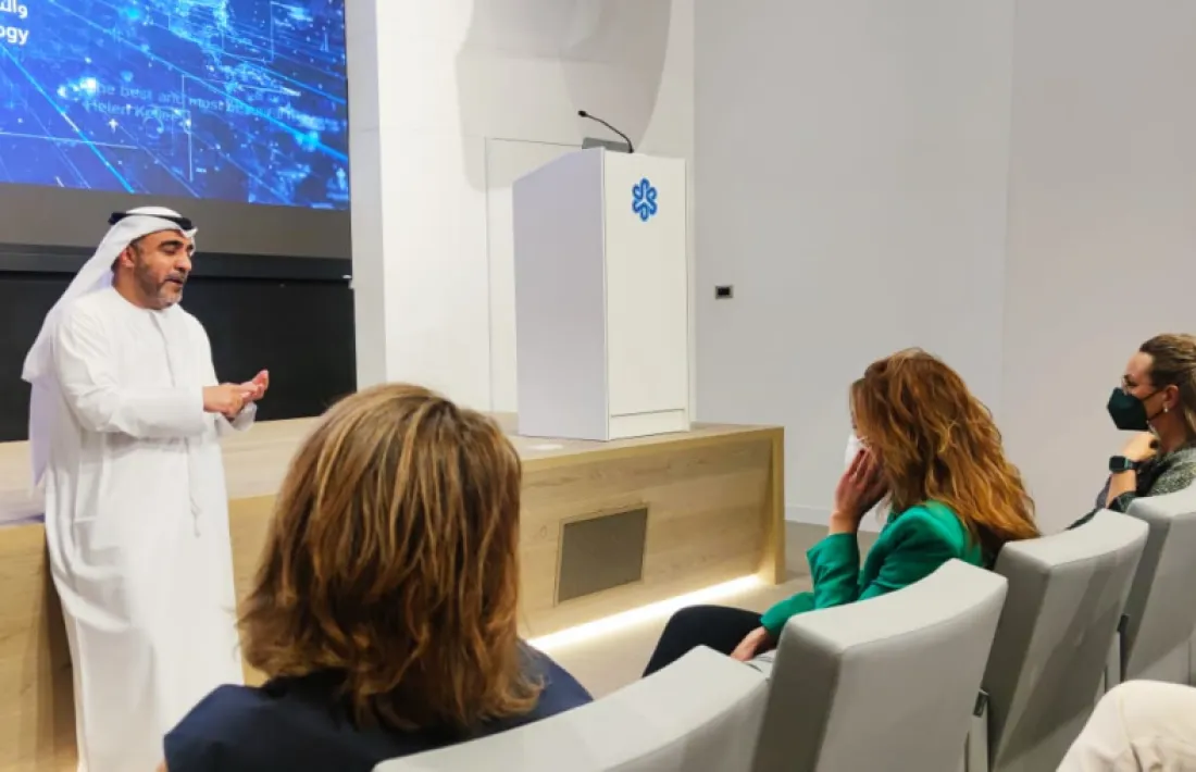 La delegació andorrana empresarial al Centre d’Innovació i Recerca Sharjah, avui.