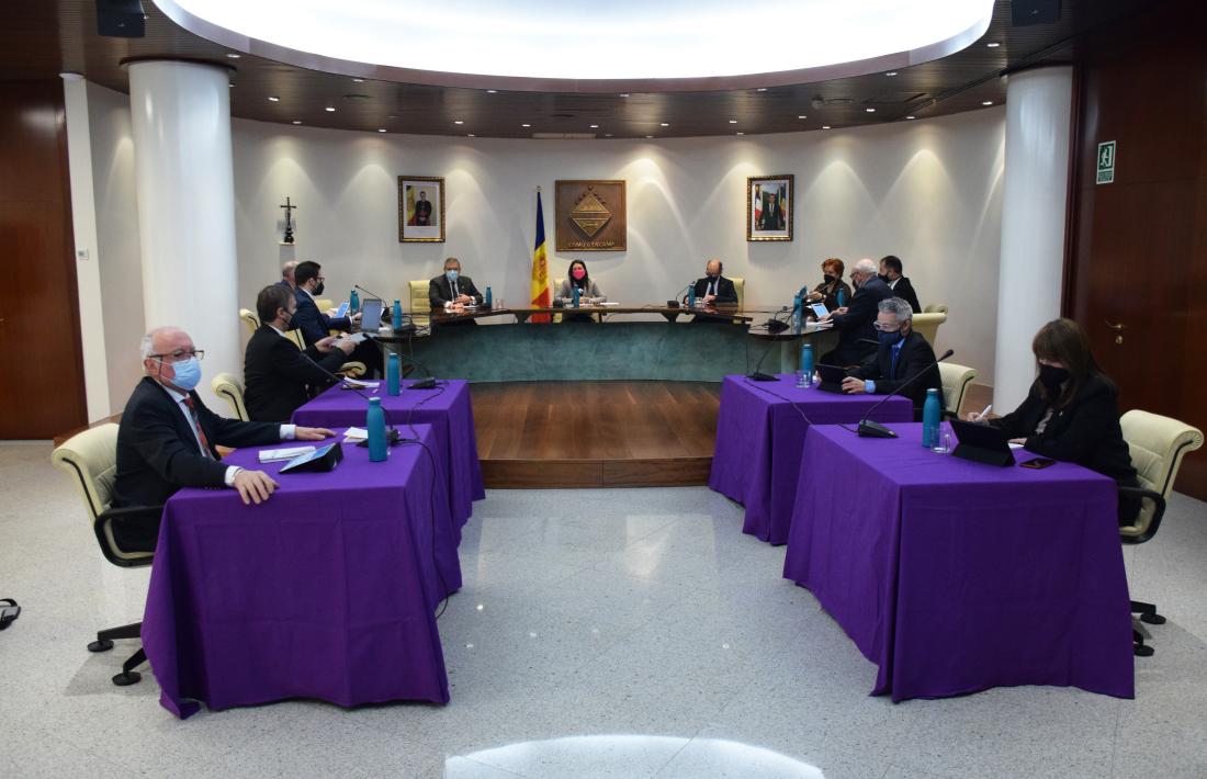 Un moment de la sessió de consell de Comú d'Encamp, avui.