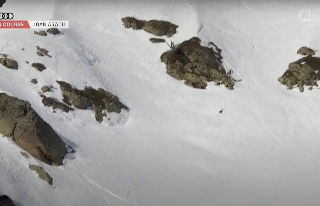 Joan Aracil en el moment de la caiguda.