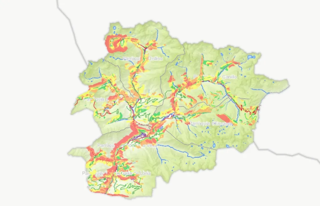 Mapa de risc de caiguda de blocs rocosos.