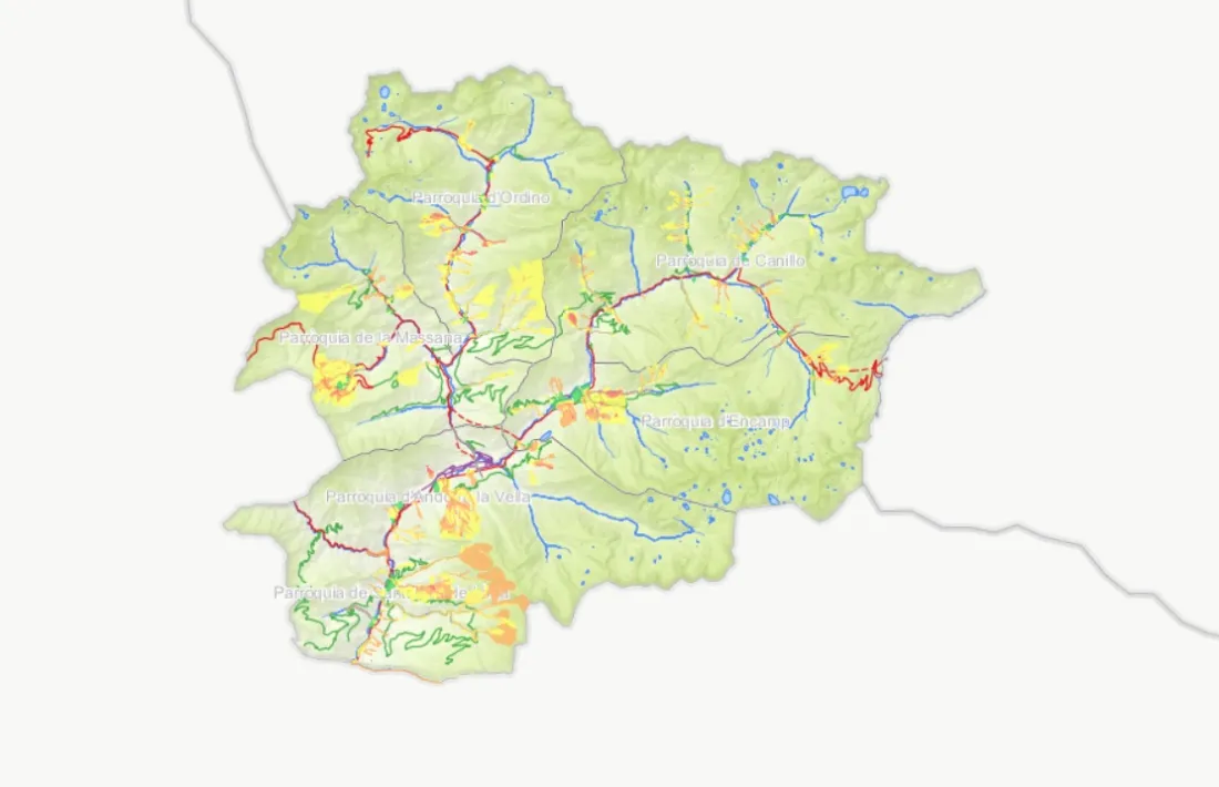 Mapa de risc de corrents d'arrossegalls.