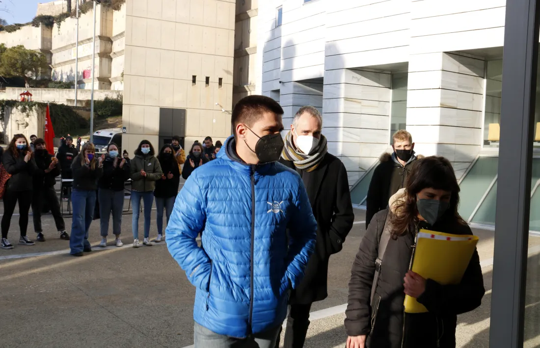 Aquest matí, a la porta de l'edifici judicial de Lleida. 
