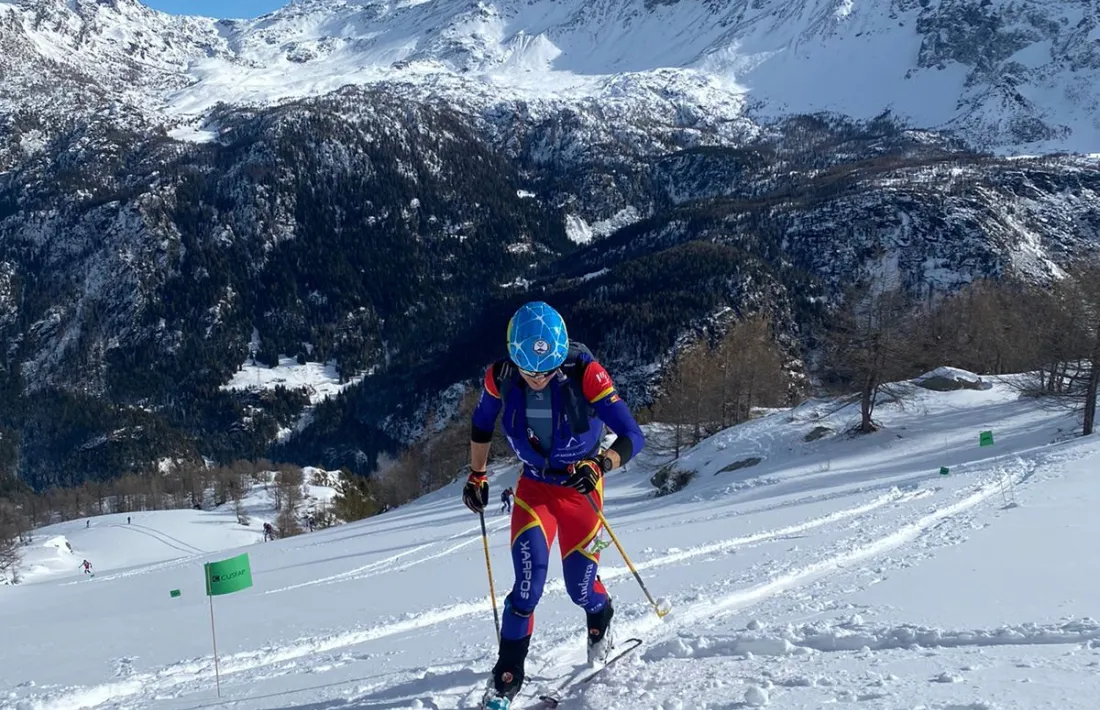 Oriol Olm, esquiador de muntanya de l’equip nacional de la FAM, a la prova individual d’ahir de l’Orobie ISMF World Cup que es va disputar a Valtellina (Itàlia).