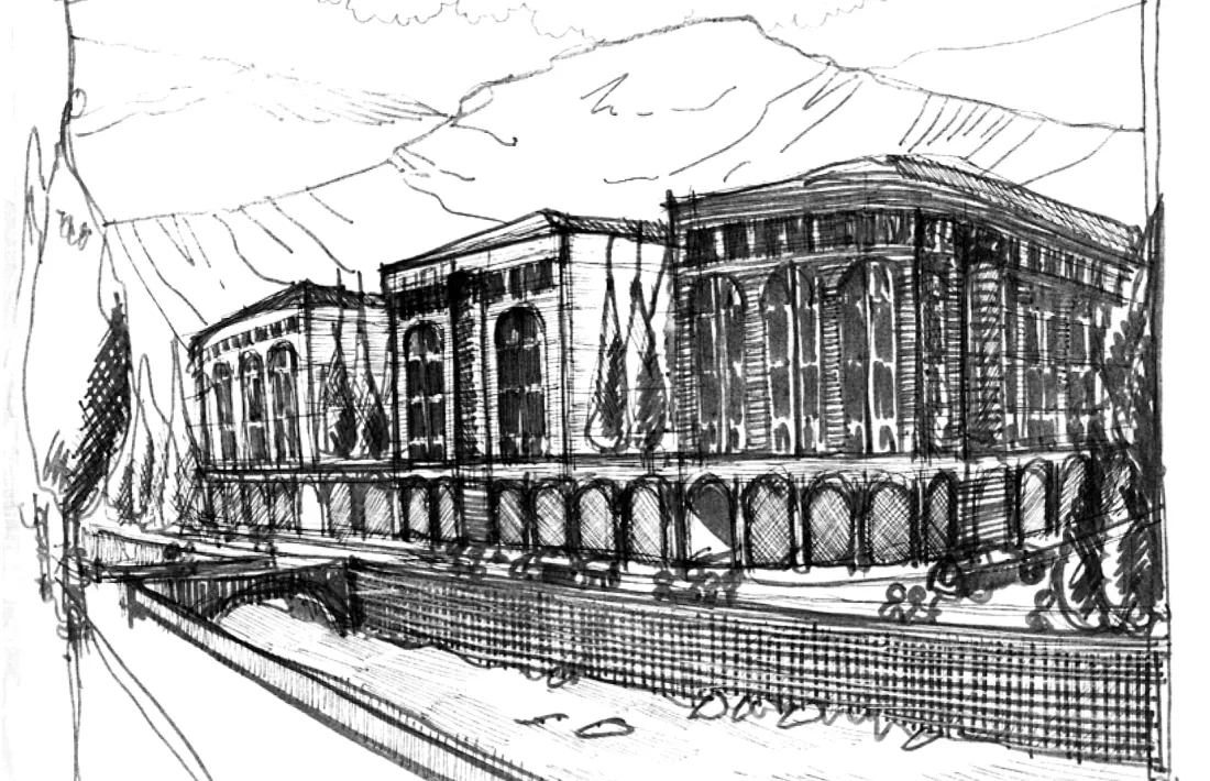 Perspectives dels blocs d’habitatges projectats per l’equip de Bofill per al concurs convocat per la CASS el 1981.