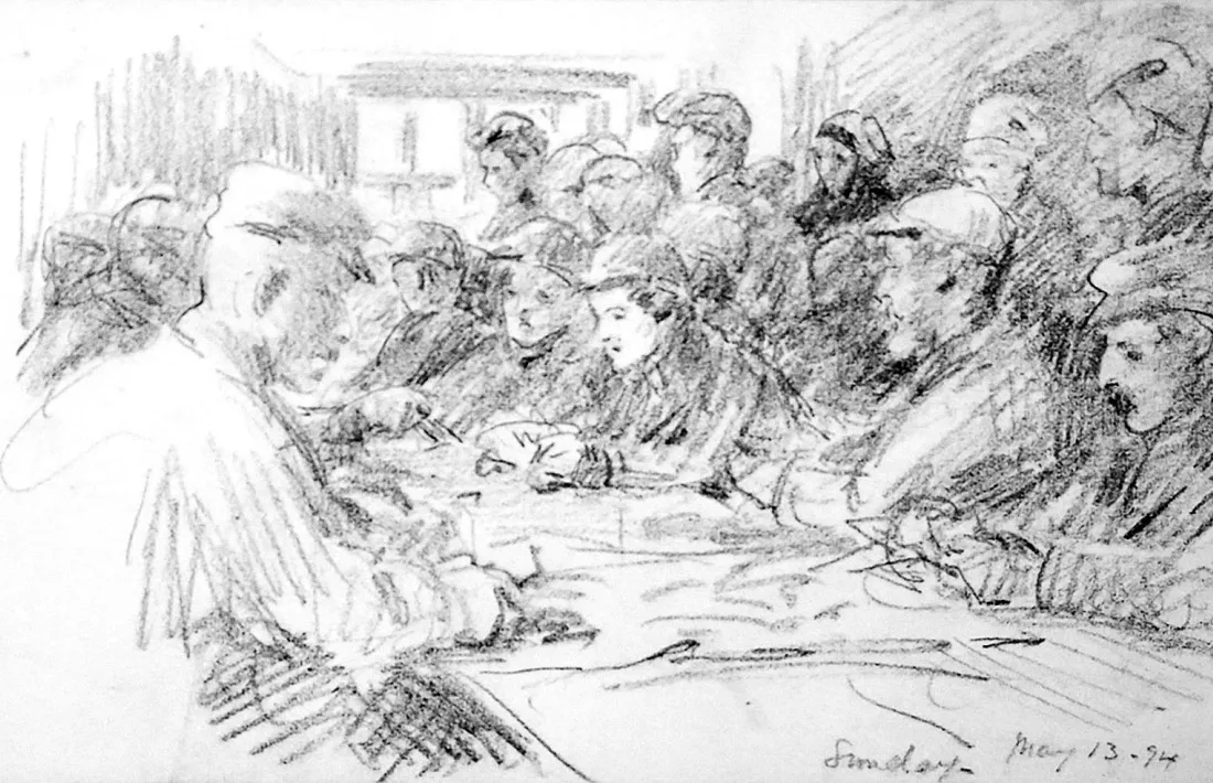 Escena a la taverna datada el 13 de maig del 1894. Va caure en diumenge.