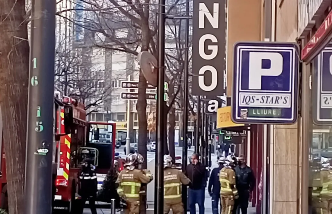 Un moment de l'actuació dels bombers.