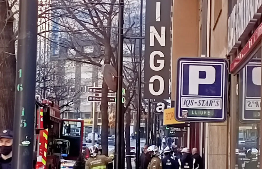 Un moment de l'actuació dels bombers.