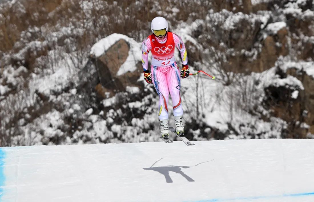 'Cande' Moreno, a la prova de descens dels Jocs.