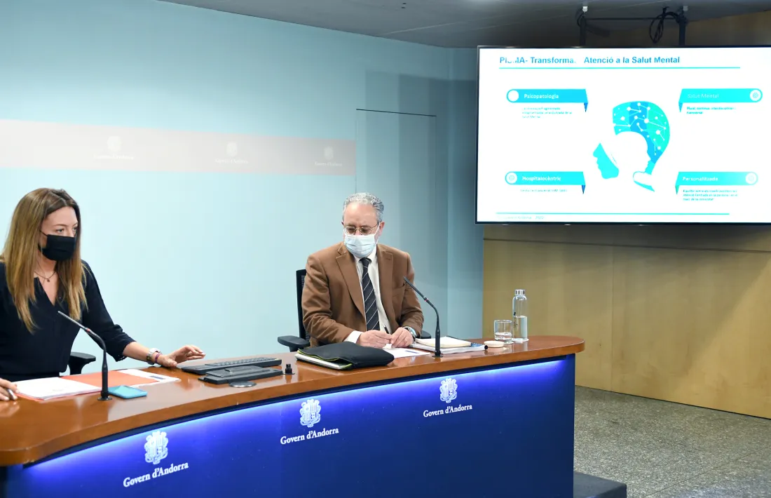 Mas i Bonet en la roda de premsa de presentació del Pisma, aquesta tarda.