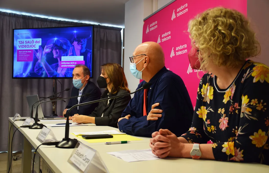 Un moment de la roda de premsa d'aquest matí.