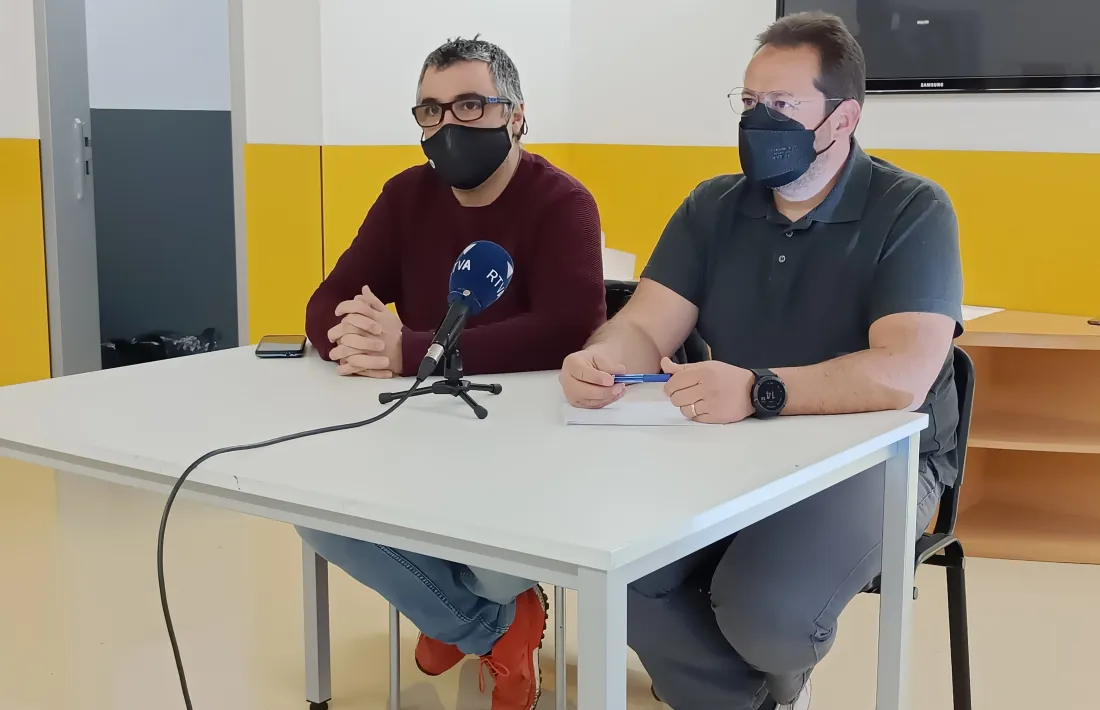 Teixeira i Fius durant la roda de premsa d'aquesta tarda.