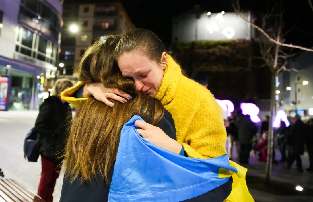 Un moment de la concentració que s'ha celebrat aquest vespre.