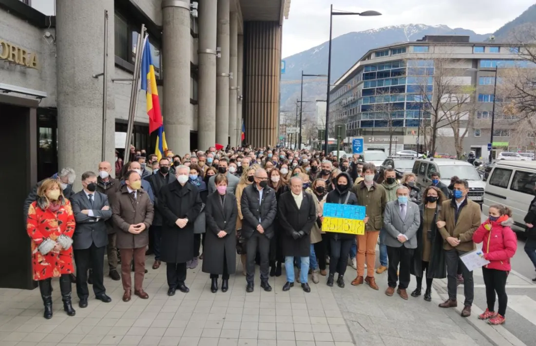 Un moment de la concentració, aquest migdia.