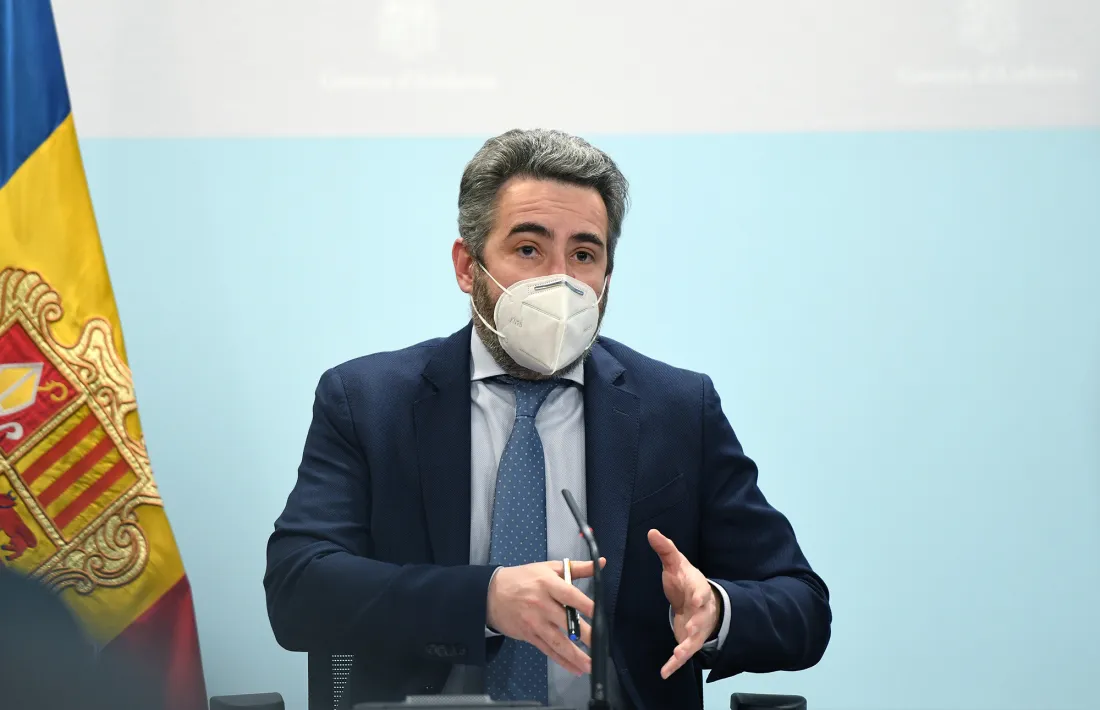 El portaveu de l’executiu, Eric Jover, durant la compareixença posterior al consell de ministres d’ahir.