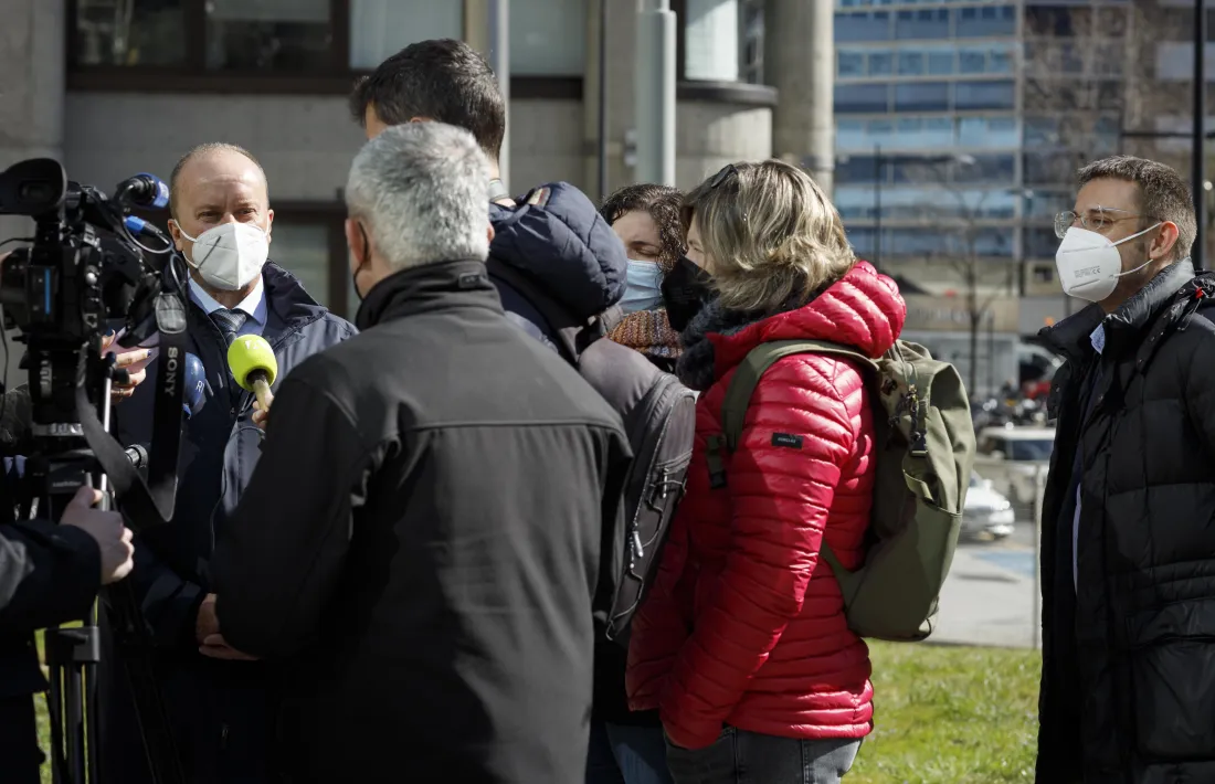 El ministre Josep Maria Rossell en les declaracions que ha fet aquest matí davant la premsa.